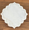 'Larisa' Carved White Marble Lotus Plate