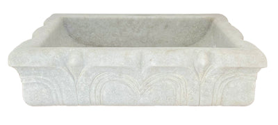 'Vajra' Rectangular carved Basin