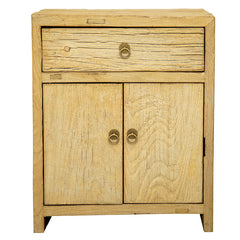 Bedside Cabinet, Antique Natural Elm