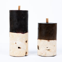 Mountain Stone Candle - Chocolate 8.5cm diam x 20cm h