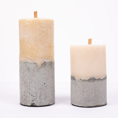 Cement Candle, Beige