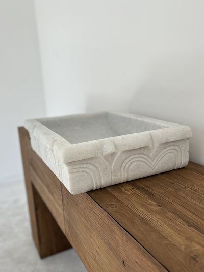 'Vajra' Rectangular carved Basin