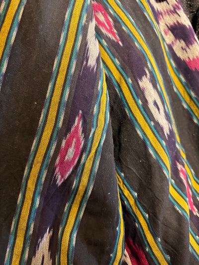 'Indah' Batiq Lined Cape, Charcoal. Each one has a unique ikat pattern lining.
