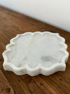 'Larisa' Carved White Marble Lotus Plate