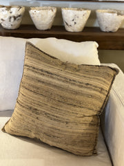 LORELEI. THREADED SILK. BROWNS & NATURAL.60 X 60CM CUSHIONS.