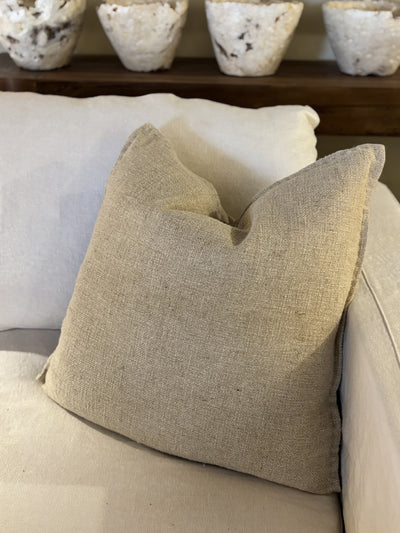 TALULLA. HEAVY SLUB LINEN, NATURAL. 60 X 60CM CUSHIONS.