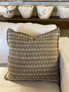 ADELINE. SILK CROSSING, NATURAL, CREAM THREAD. 60 X 60CM CUSHION.