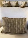 ADELINE2. SILK CROSSING WEAVE. NATURAL WITH CREAM THREAD. 60X40CM CUSHION.