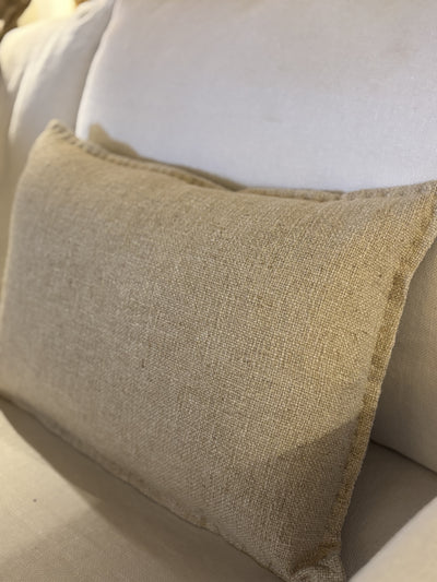 TALULLA2. HEAVY SLUB LINEN WEAVE. NATURAL. 60X40CM CUSHION.