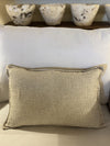 COLETTE2. SLUB SQUARE WEAVE. SILK. CREAM.60X40CM CUSHION.