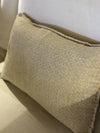 COLETTE2. SLUB SQUARE WEAVE. SILK. CREAM.60X40CM CUSHION.