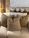 LARISA. SILK THREAD, CREAM & NATURAL. 60 X 60CM CUSHIONS.