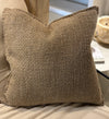 LOUISA. NATURAL SILK SQUARES CUSHION. 60 X 60CM