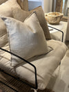 COLETTE. SILK SLUB SQUARES, CREAM. 60 X 60CM CUSHIONS.