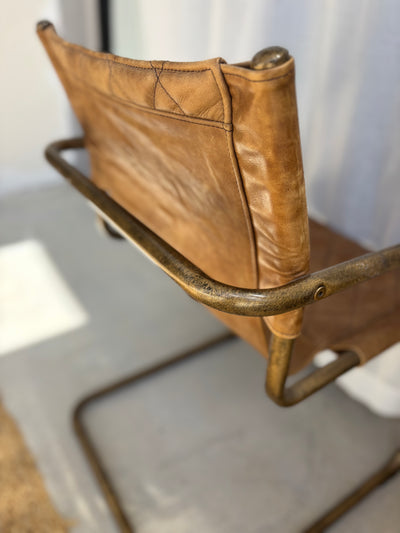 Carmella Leather Dining Chair, Vintage Brown