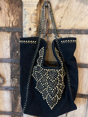 THE KRAVITZ BAG - 'NEW MOON' BLACK SUEDE