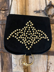 ZOË BAG, 'New Moon' BLACK suede.