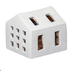 Terracotta House Candleholder, Large White