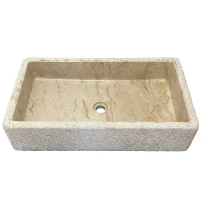 "BANTE" - Marble basin with hammered finish