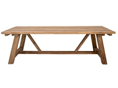 'Mentari' Farmhouse Outdoor Dining Table, Natural