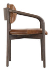 Buono Dining chair with Brown Leather and wooden frame.