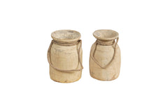 Old Wooden Pots With Rope, Bleached