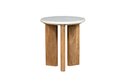 Kosala Wooden & Marble Side Table