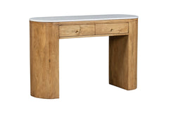 Lashith Wooden & Marble Top Console Table With Drawers