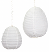 'Alana' White Scalloped Linen Pendant, Large