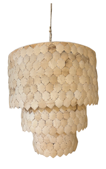 SOLETO THREE TIERED COCONUT SHELL PENDANT