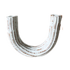 "U" Double Candleholder, Whitewash