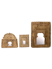 'Kanan' Carved Teak Wood Mirror, Assorted