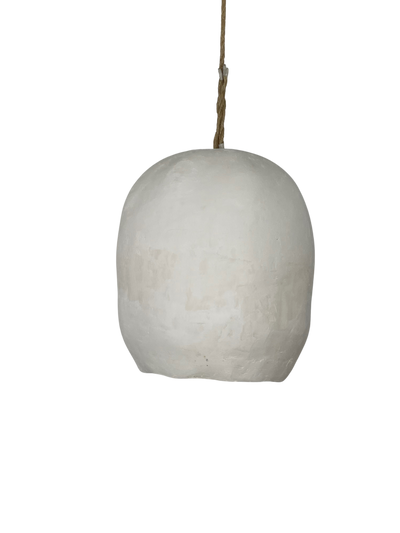 "DODZI" -  Rattan pendant with clay outer 40cm Diam x 50cm High