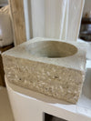 "LUMBANI" Square Stone Basin with round inner.