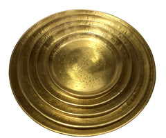 Set/3 Round Platters Brass Finish