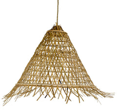 'Bakari' Cone Shaped Rattan Pendant, Large