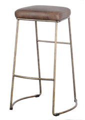 Dario Vintage Leather Bar Stool.