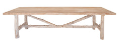 'Anyango' Wooden Log Table, Whitewashed