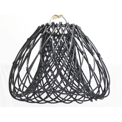 Rattan Mushroom Pendant, Black, Large