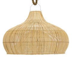 Fish Trap Rattan Wide Pendant, Natural