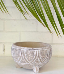 Phoenix Footed Bowl Nat/White