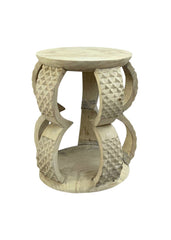 'Kwasi' African carved Side Table/Stool