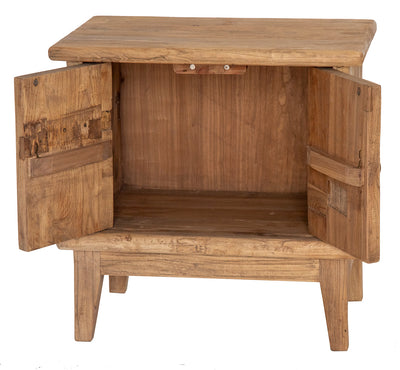 2 Door Bedside Cabinet, Recycled Elm