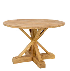 Grace Round Dining Table, Antique Natural Recycled Elm