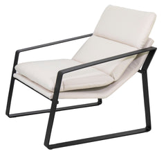 'Coral' Outdoor Single Fabric Recliner, White/Black