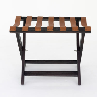 Teak Leather Luggage Rack