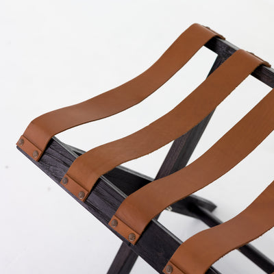 Teak Leather Luggage Rack