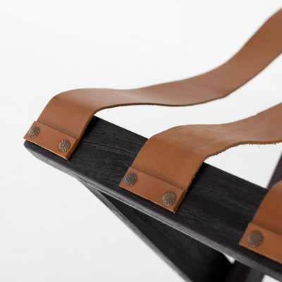 Teak Leather Luggage Rack