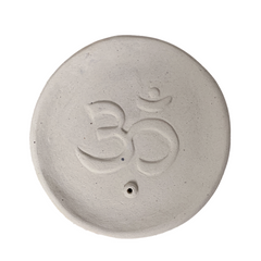 'Om' Ceramic Round Incense Holder