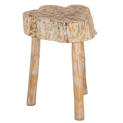 'Aulia' Teak Side Table, Whitewashed